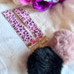 Pink/Black Leopard Print Wristlet Keychain